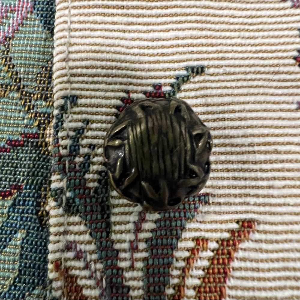 LANA LEE Tapestry Patchwork Lined Vest with Christmas Patterns Brass Buttons - Picture 12 of 13